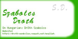 szabolcs droth business card